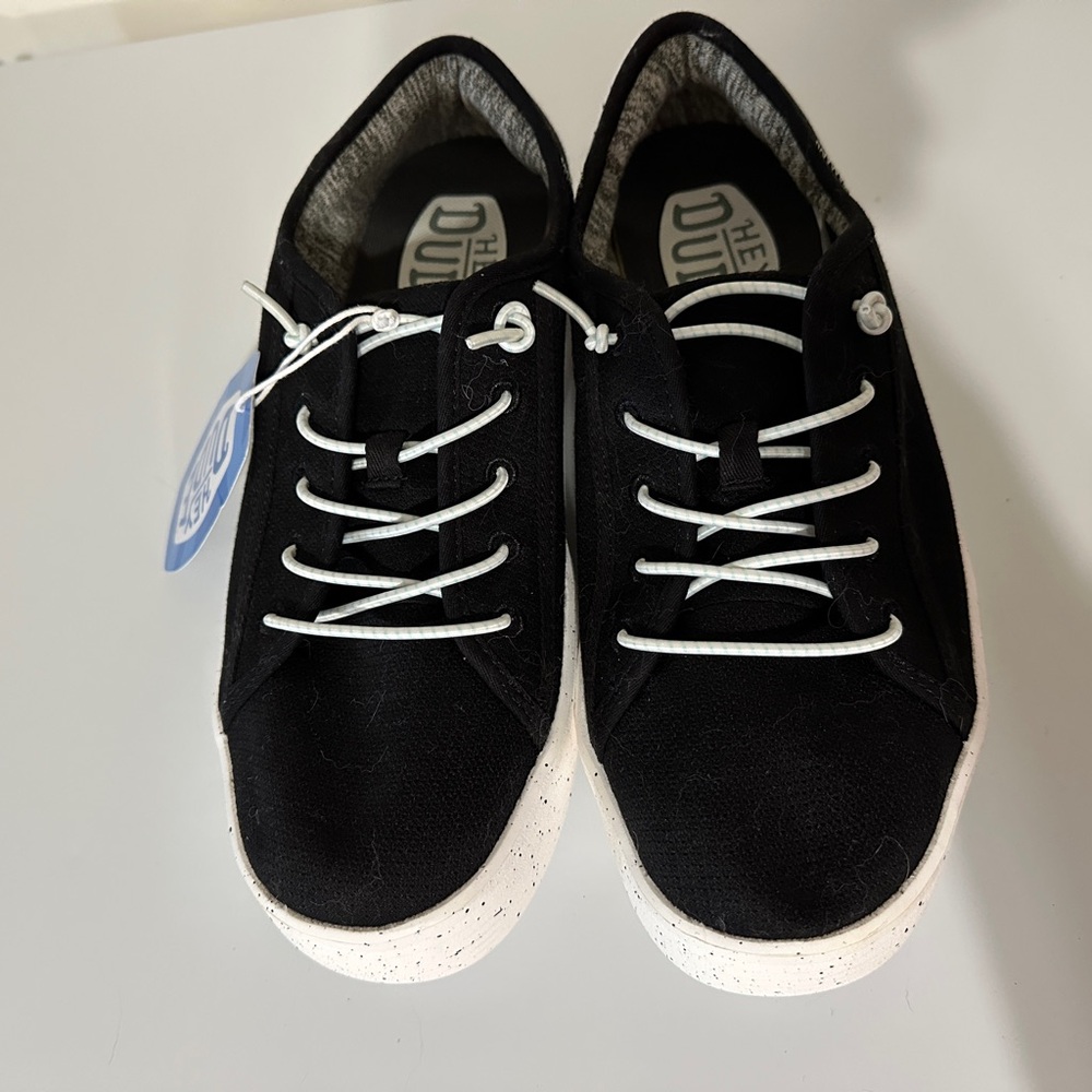 Black Mens Canvas Sneakers with White Laces